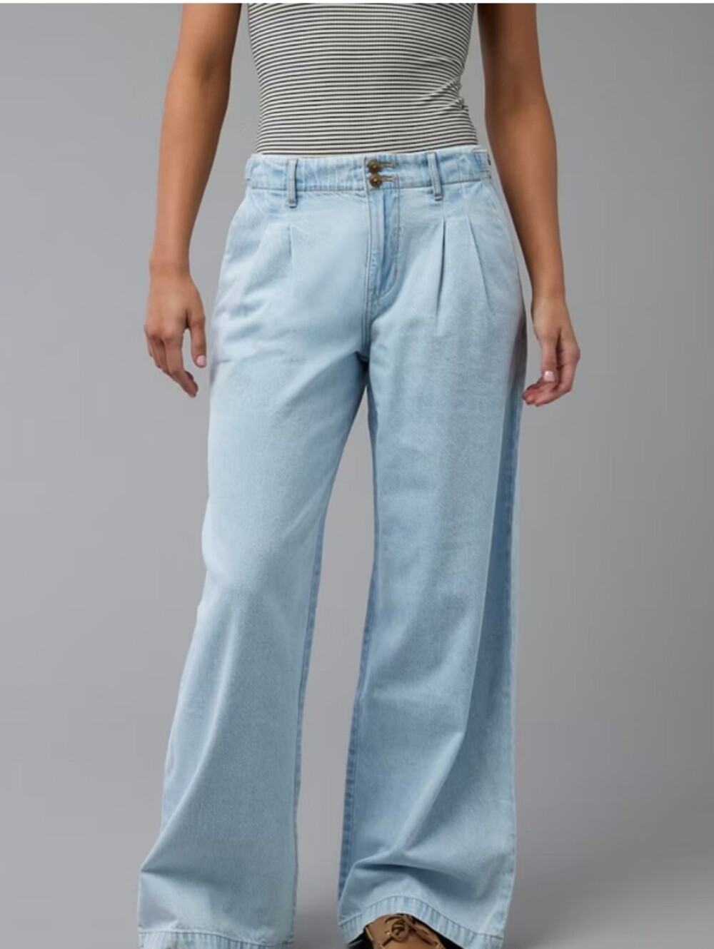 American Eagle Wide Leg Trouser Jeans Light Blue  Women's